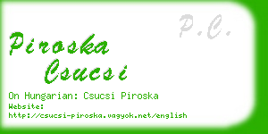 piroska csucsi business card